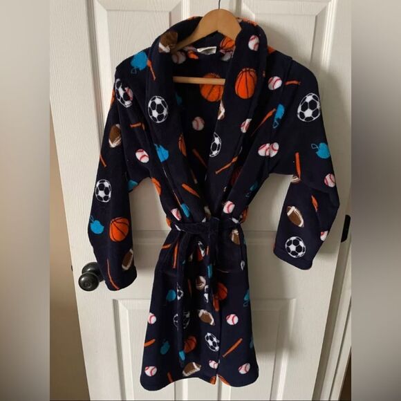 Boys Urban Pipeline Navy Blue Sports Belted Fleece Robe large 12/14 - Picture 1 of 3